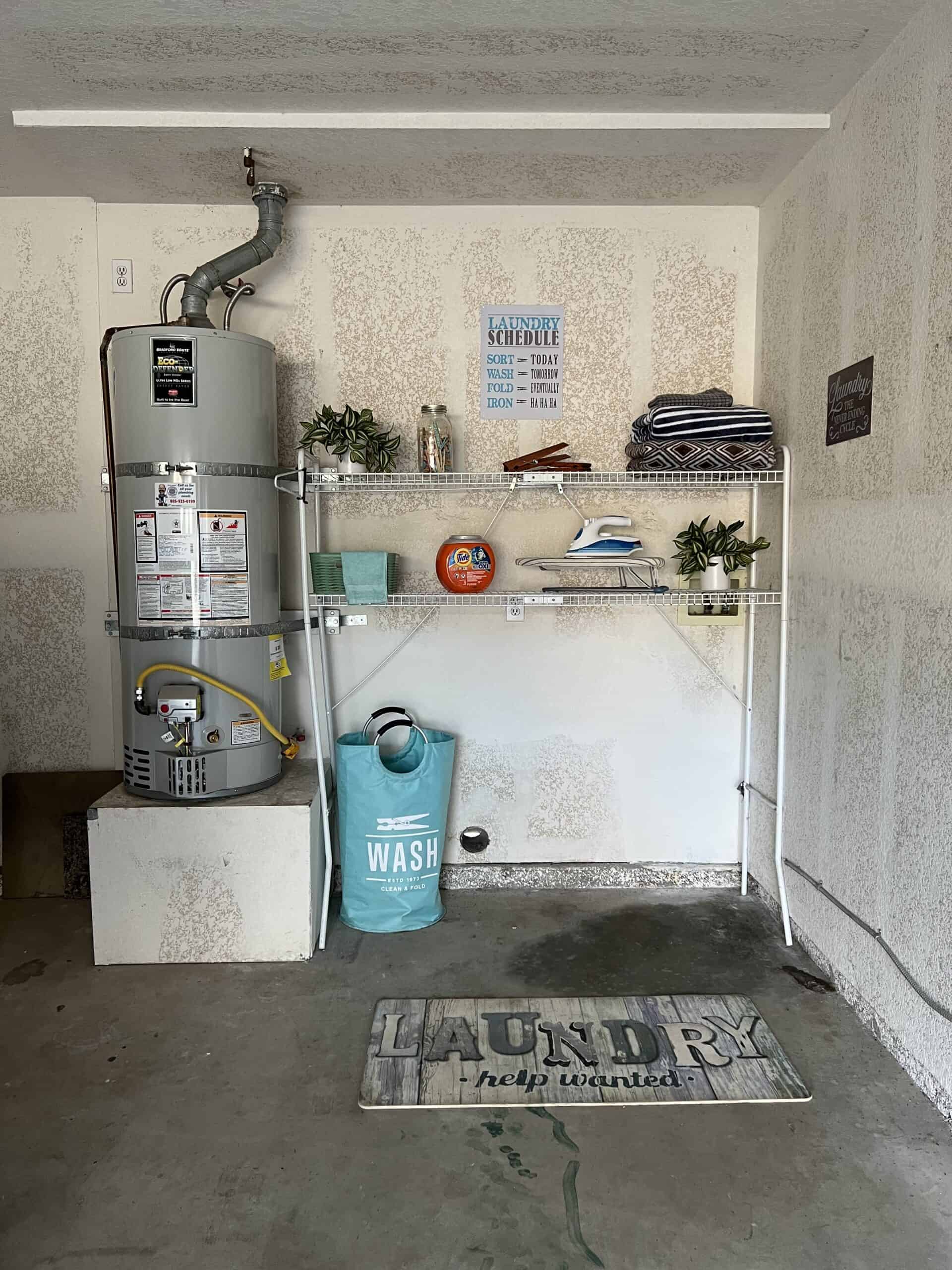 Laundry Hookups & Water Heater in Garage